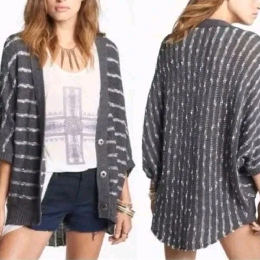 Free People Rabbit in the Moon Chunky Knit Oversized Cardigan Sweater